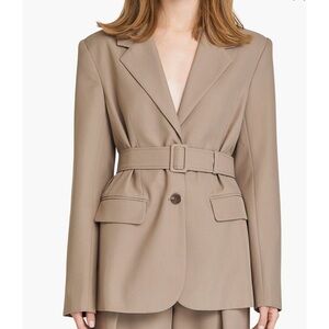 Wayf Taupe Belted Blazer